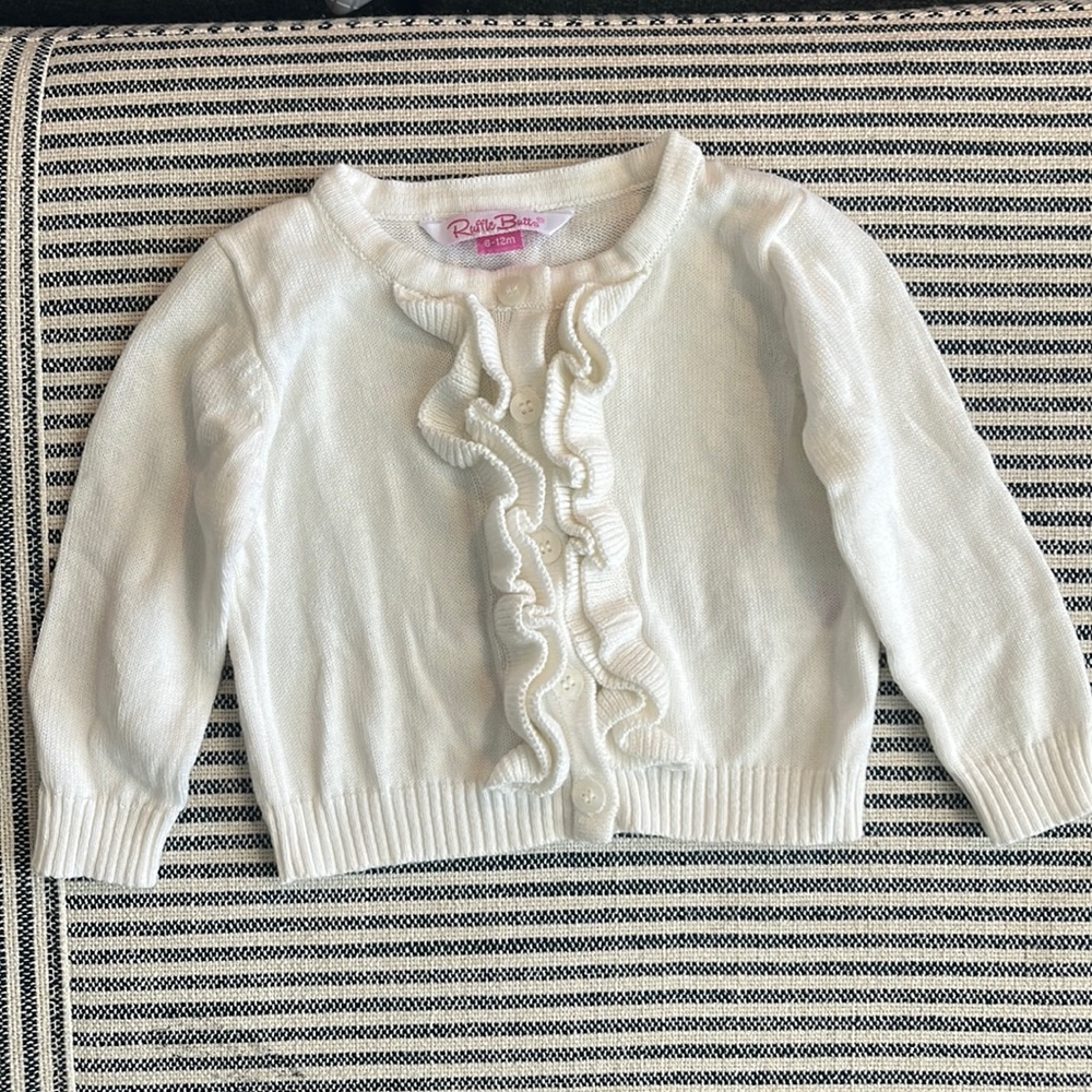 Ruffle butts white cardigan